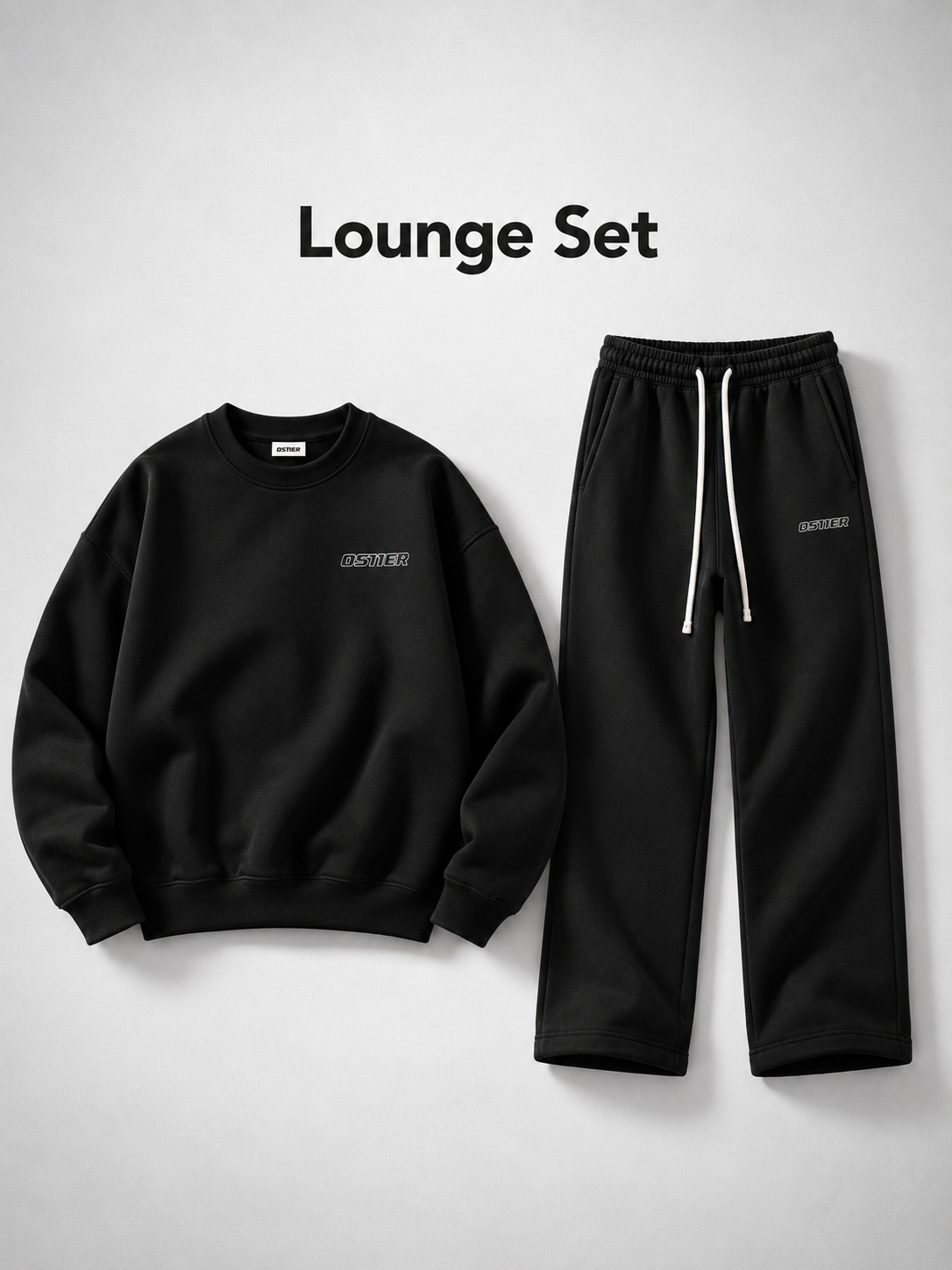 0511ER Lounge Set – Sweater und Jogginghose Schwarz