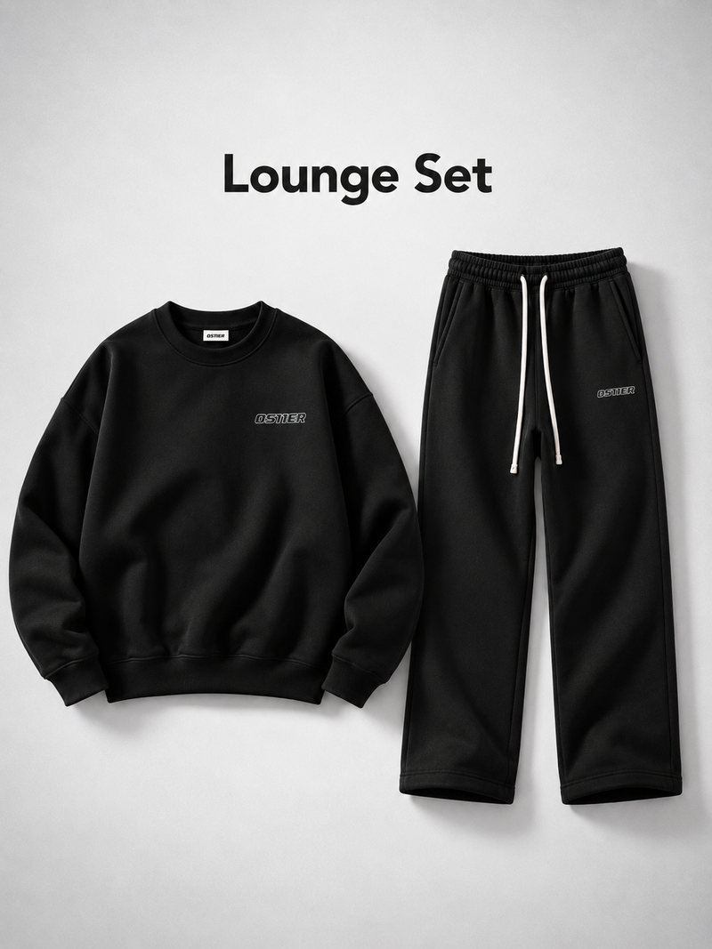 0511ER Lounge Set – Sweater und Jogginghose Schwarz